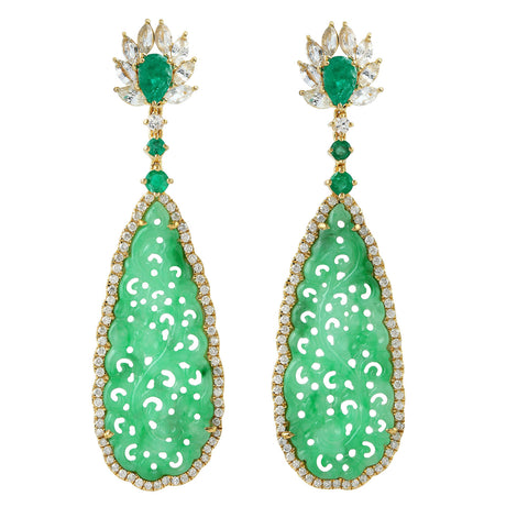 Crowned Jade Earrings
