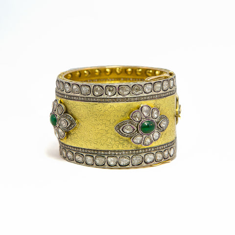 Palace Gold and Emerald Bangle