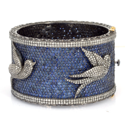 Sapphire & Diamond Songbiird Bangle