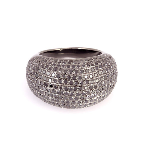 Black Diamond Pave Dome Ring
