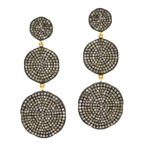 Pave Circle Drop Earring