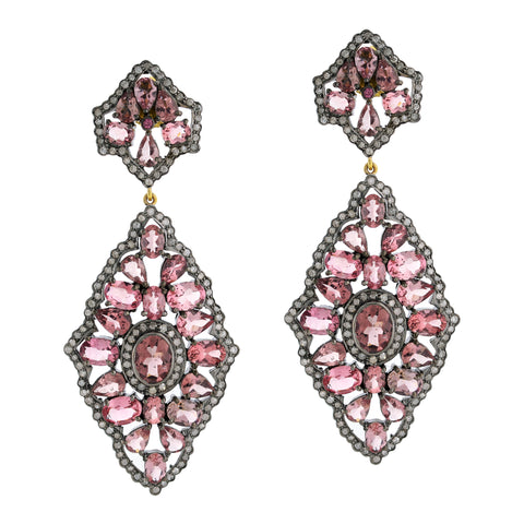 Pink Tourmaline Drop Earrings