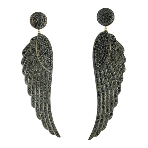 BLack Diamond Wing Earrings