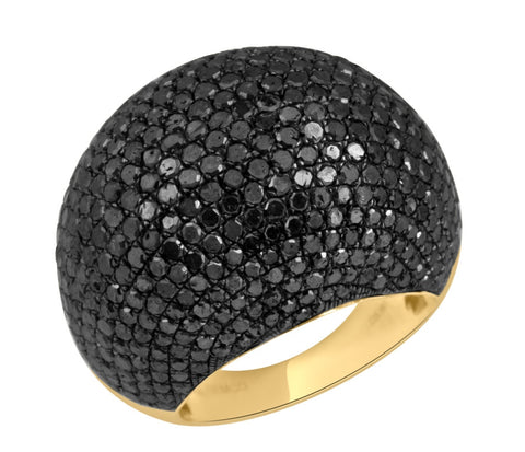 Grand Black Diamond Dome Ring