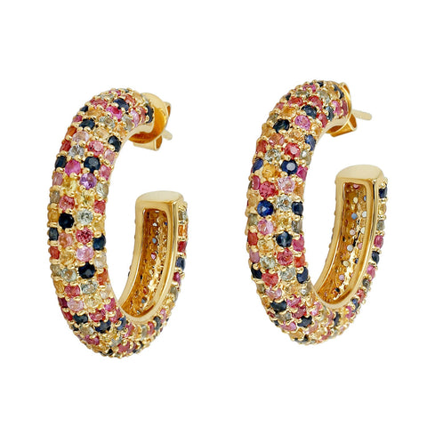 Confetti Sapphire Hoops