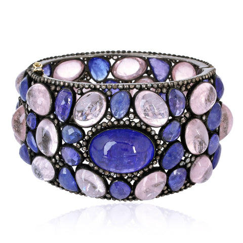 Tanzanite and Rose Quartz Bangle