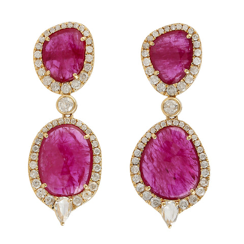 Royal Ruby Drop Earrings