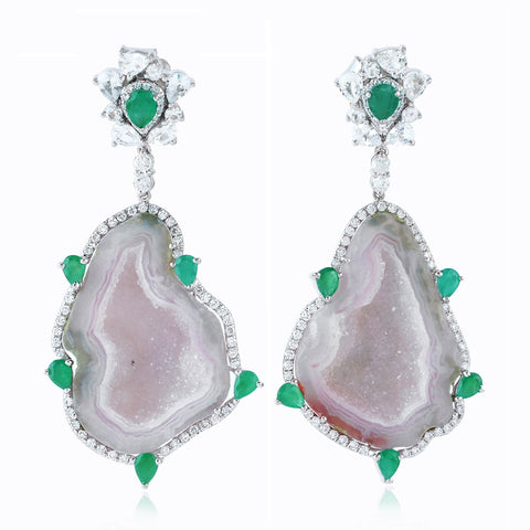 Geode Emerald Earrings