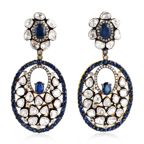 Sapphire Crown Earrings